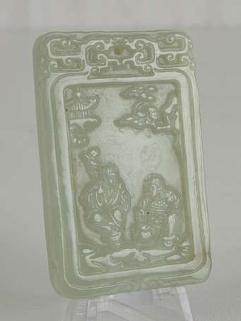 CHINE Pendentif en jade blanc H. 6 cm (petits 