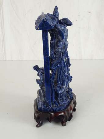 CHINE Guanyins beau sujet en sodalite H. 20 cm