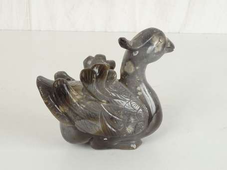 CHINE canard en agathe H. 17,5 cm