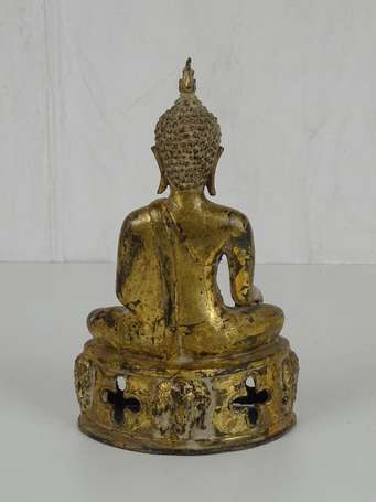 THAILANDE style SUKOTAI Bouddha en bronze assis en