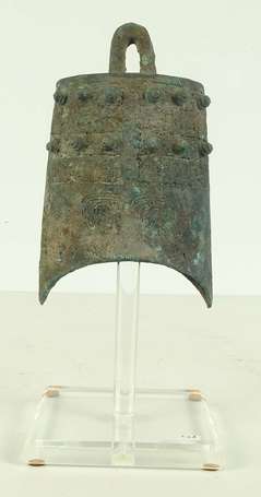 CHINE Style SHANG Cloche en bronze archaisante H. 