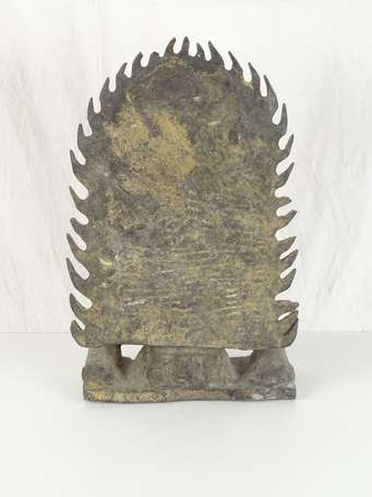 CHINE style WEI Stèle d'un bouddha et ses chimères