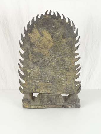CHINE style WEI Stèle d'un bouddha et ses chimères