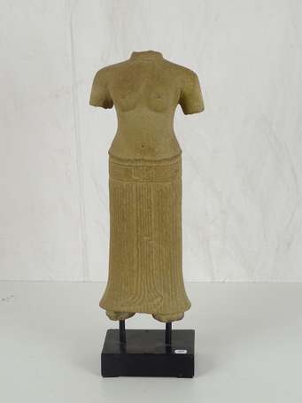Style KHMER Statue de UMA en grés beige H. 45 cm