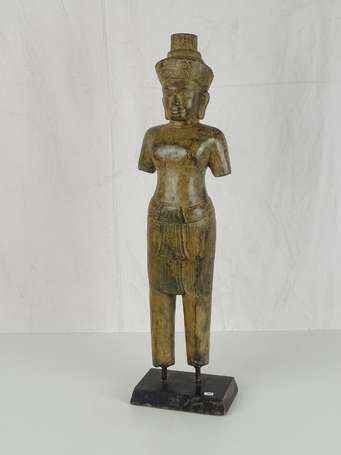 KHMER Divinité en bronze style BAYON H. 69 cm