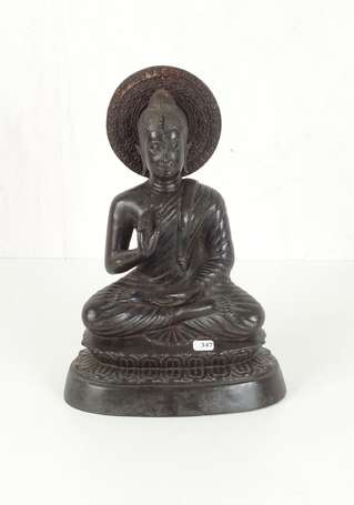 INDE du sud Bouddha en bronze  XIX éme moderne H. 