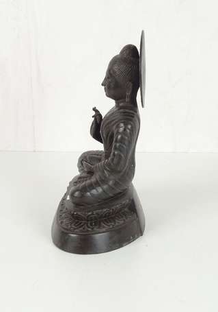 INDE du sud Bouddha en bronze  XIX éme moderne H. 