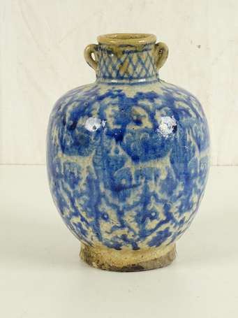 CHINE Vase couverte bleu de cobalte H. 20 cm 
