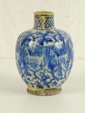 CHINE Vase couverte bleu de cobalte H. 20 cm 