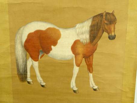 CHINE Cheval rouleau gouache, copie moderne dans 