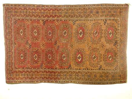 Tapis Turkmène (chaîne, trame et velours en 