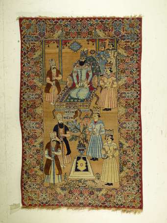 Tapis Kirman Laver (chaîne et trame en coton, 