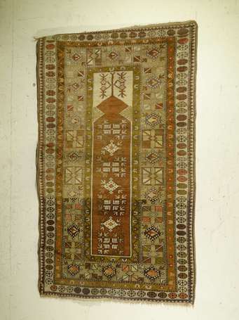 Tapis Mélas (chaîne, trame et velours en laine), 