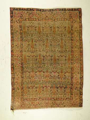 Tapis Kirman (chaîne et trame en coton, velours en