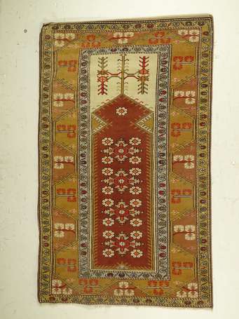 Tapis Mélas (chaîne, trame et velours en laine), 