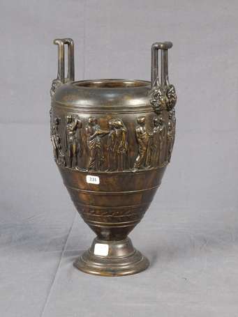 Barbedienne Ferdinand Vase en bronze, décor d'une 