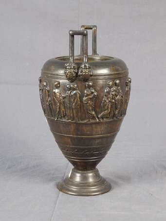 Barbedienne Ferdinand Vase en bronze, décor d'une 