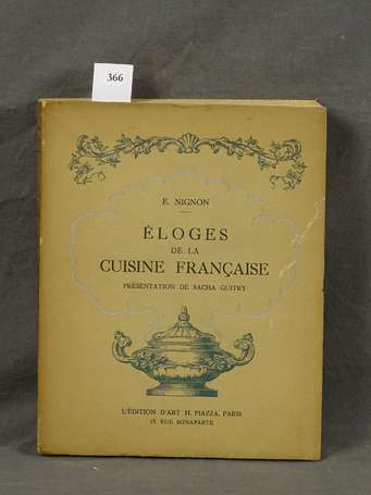 [GASTRONOMIE] - NIGNON (E.) - Éloges de la cuisine