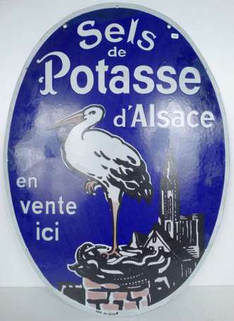 SEL DE POTASSE D'ALSACE : Plaque émaillé ovale. 