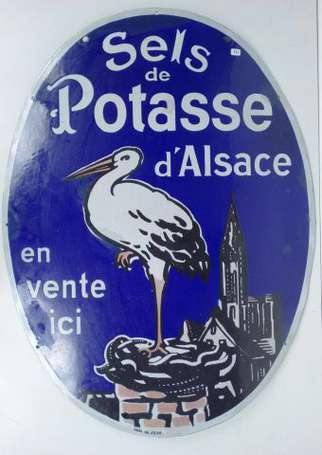 SEL DE POTASSE D'ALSACE : Plaque émaillé ovale. 