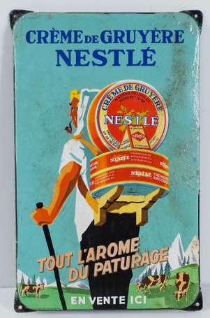 NESTLE Crème de Gruyère : Plaque émaillée plate à 