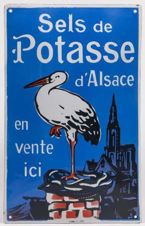 SELS DE POTASSE D'ALSACE : Plaque émaillée ovale, 
