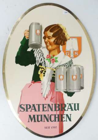 SPATENBRÄU MÜNCHEN : Glassoïd de forme ovale. Très