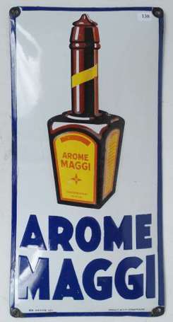 AROME MAGGI : Plaque émaillée bombée, illustrée du