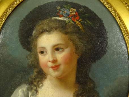 ECOLE FRANCAISE XVIIIe - Portrait de fillette. 