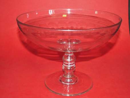 Grande coupe. Verre translucide, bol à facettes en