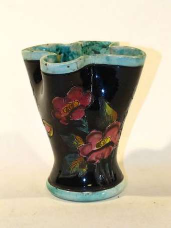 Vase à fleurs de VALLAURIS. Céramique au pensées 