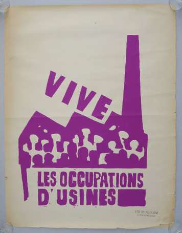 MAI 68 - VIVES LES OCCUPATIONS D'USINES - Affiche 