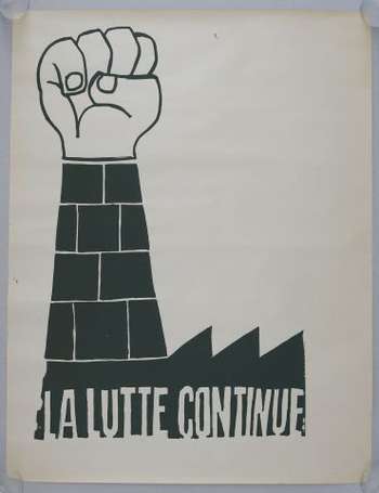 MAI 68 - LA LUTTE CONTINUE - Affiche en 