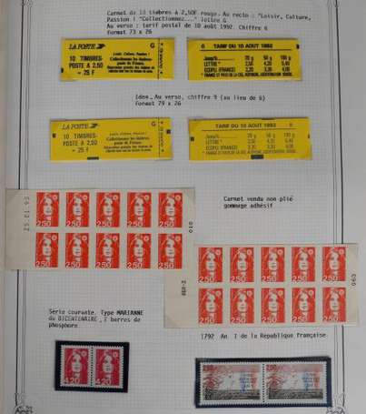 Album de 1992 à 1999. Timbres N** seuls / paires /