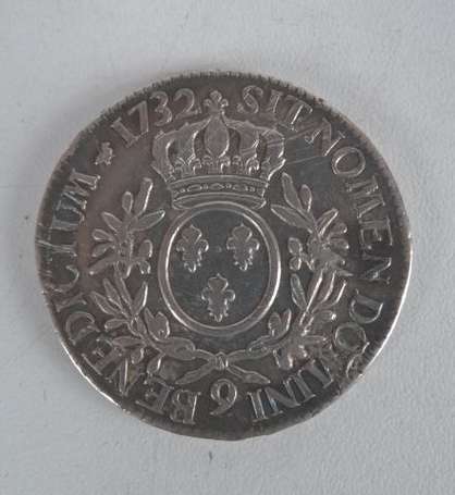 Ecu en argent Louis XV au Laurier 1732 9 Etat : 