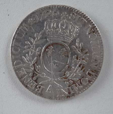 Ecu en argent Louis XV au Laurier 1726 A Etat : B