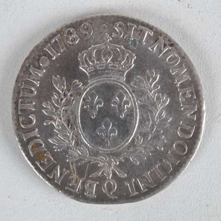 Ecu en argent Louis XVI 1789 Q Etat : TB