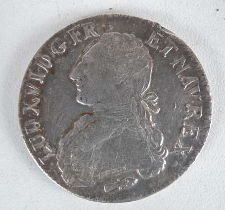 Ecu en argent Louis XVI 1789 Q Etat : TB