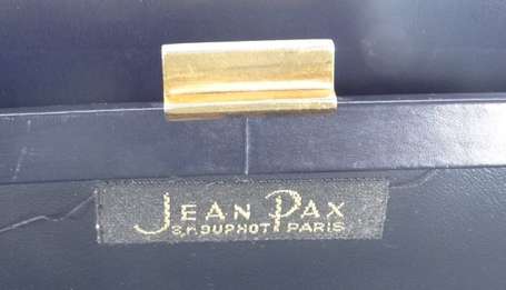 JEAN PAX - Sac à main en cuir bleu, fermoir en 