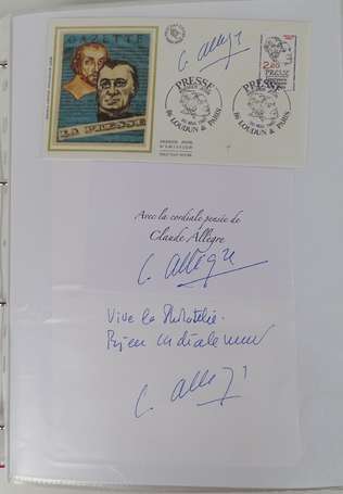 Ensemble d'autographes d'environ 55 hommes ou 