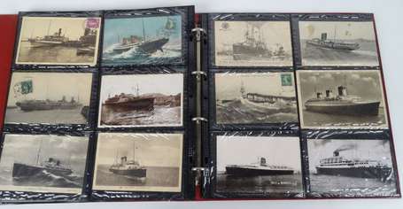 Cartes Postales Anciennes - Bateaux - 1 Album 