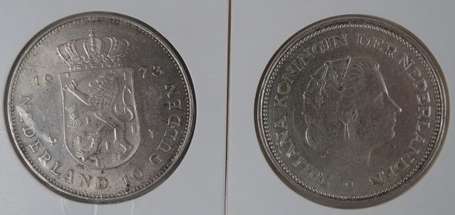 Pays Bas. Lot de 4 pièces en argent 2 1/2 Gulden 