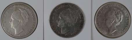 Pays Bas. Lot de 4 pièces en argent 2 1/2 Gulden 