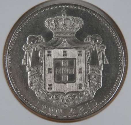 Portugal. 1 pièce de 1000 reis en argent - 1000 