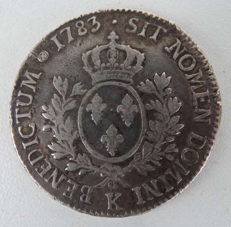 France. Louis XVI. Ecu aux lauriers 1783K. TB/TB+