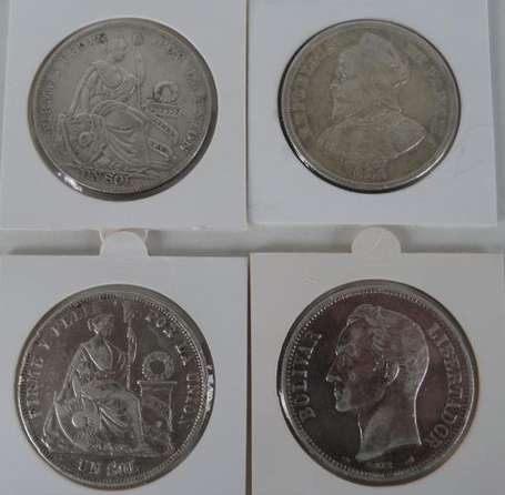 Panama - Pérou - Venezuela. Lot de 4 pièces en 