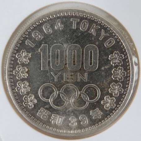 Japon. 1000 yen en argent 1964 (olympiades) sup.