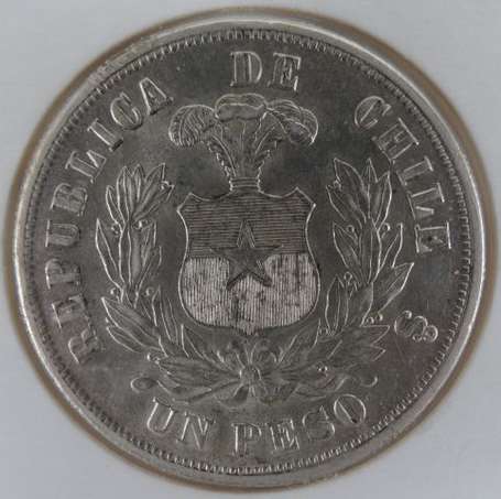 Chili. 1 peso en argent 1882. TTB