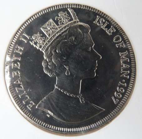 Ile de Man. 1 pièce en argent Elizabeth II 1 crown