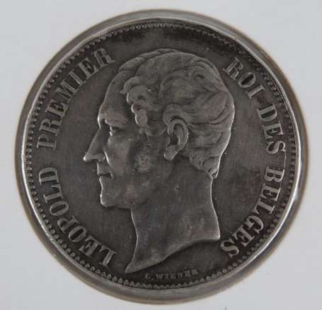 Belgique. 1 pièce de 5 francs en argent 1853. 